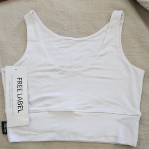 M NWT Free Label White Cropped Tank Bra